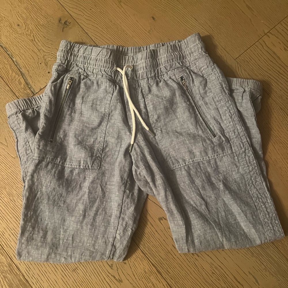 Athleta PETITE chambray linen jogger